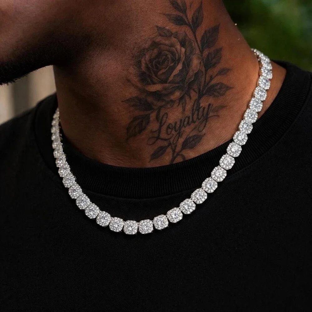 Clustered Tennis Chain For Men 20inch